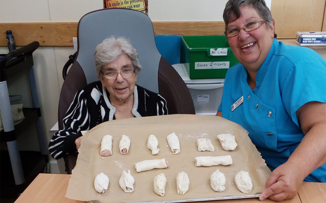 Making sausage rolls at Hengist Field Care Home
