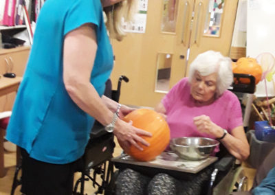 Pumpkin carving at Hengist Field Care Home 1