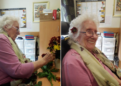 Flower arranging at Hengist Field Care Home 1