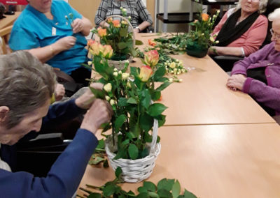 Flower arranging at Hengist Field Care Home 2