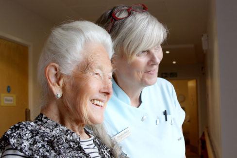 Hengist Field Care Home resident Eileen with Senior Healthcare Assistant Donna Horn (Picture: September 2019)