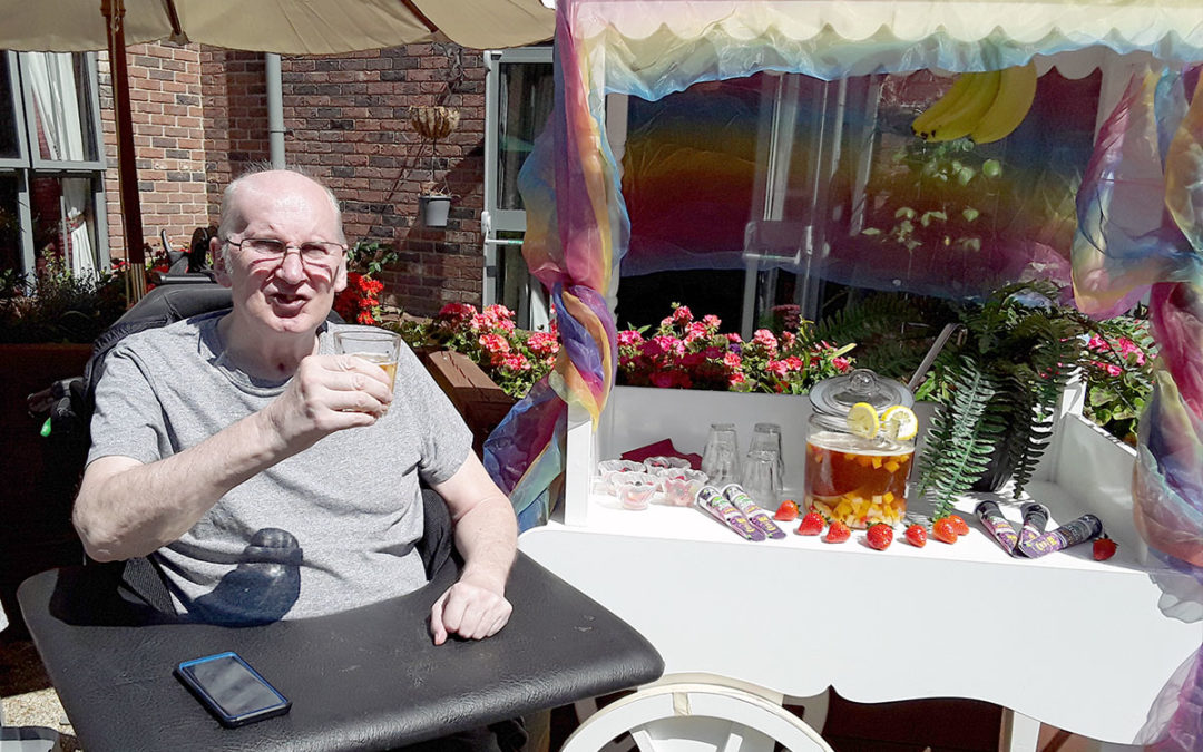 Birthday celebrations and enjoying the sun at Hengist Field Care Home