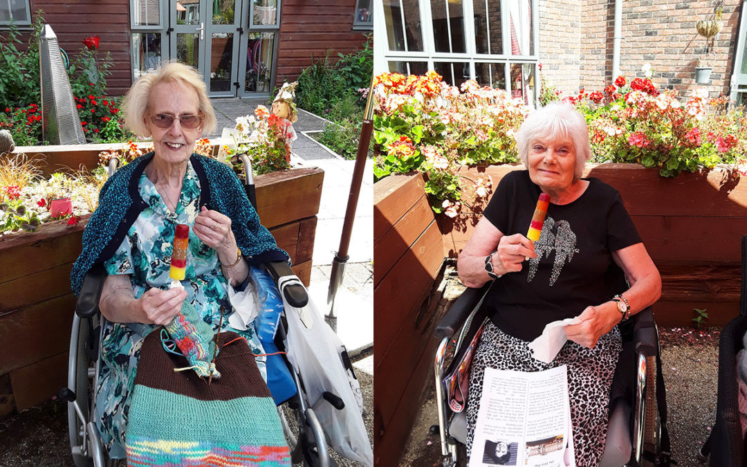 Cooling treats in the garden at Hengist Field Care Home
