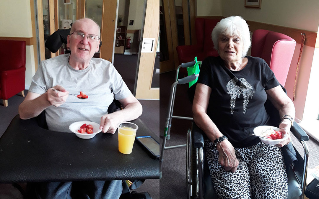 Tennis with strawberries at Hengist Field Care Home