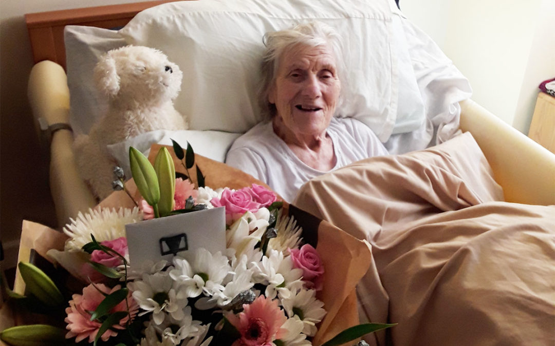 Birthday wishes for Betty at Hengist Field Care Home