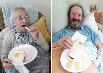 Residents enjoying crusty bread and different toppings at Hengist Field 3