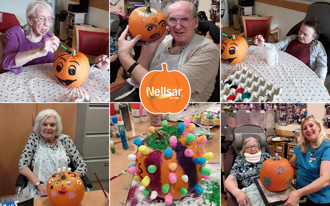 Hengist Field Care Home residents paint perfect pumpkins