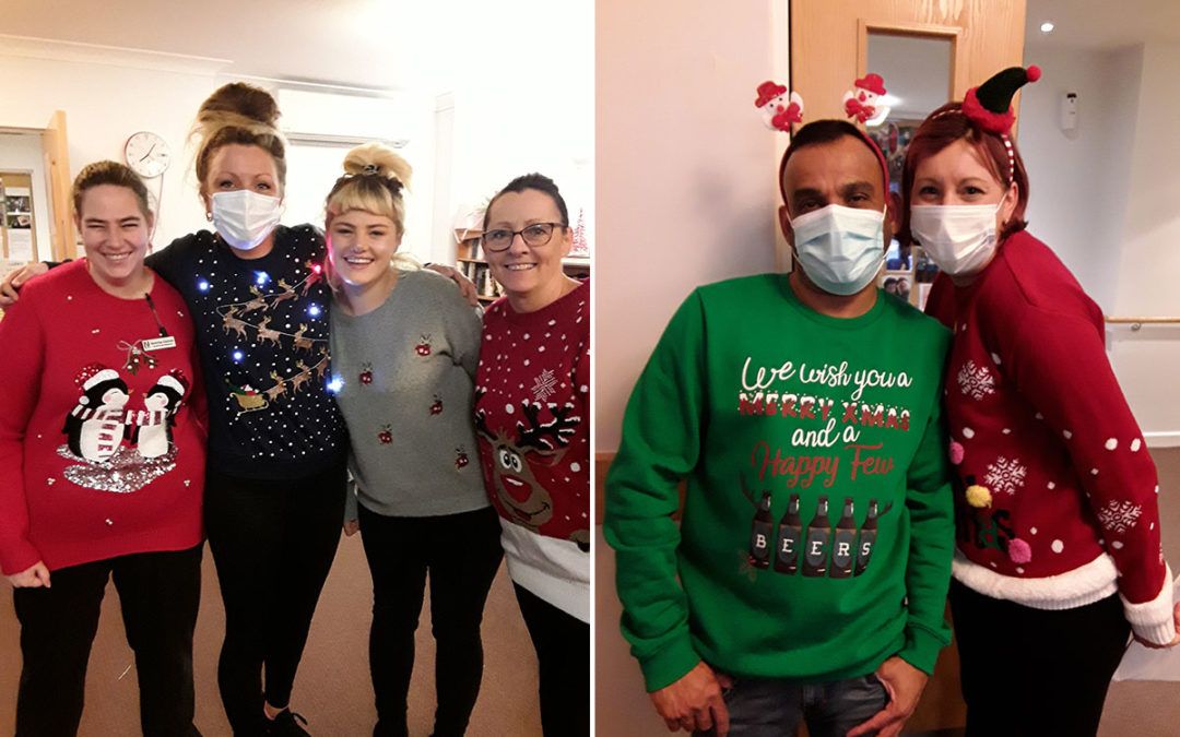 Hengist Field Care Home staff spread cheer with their Christmas outfits