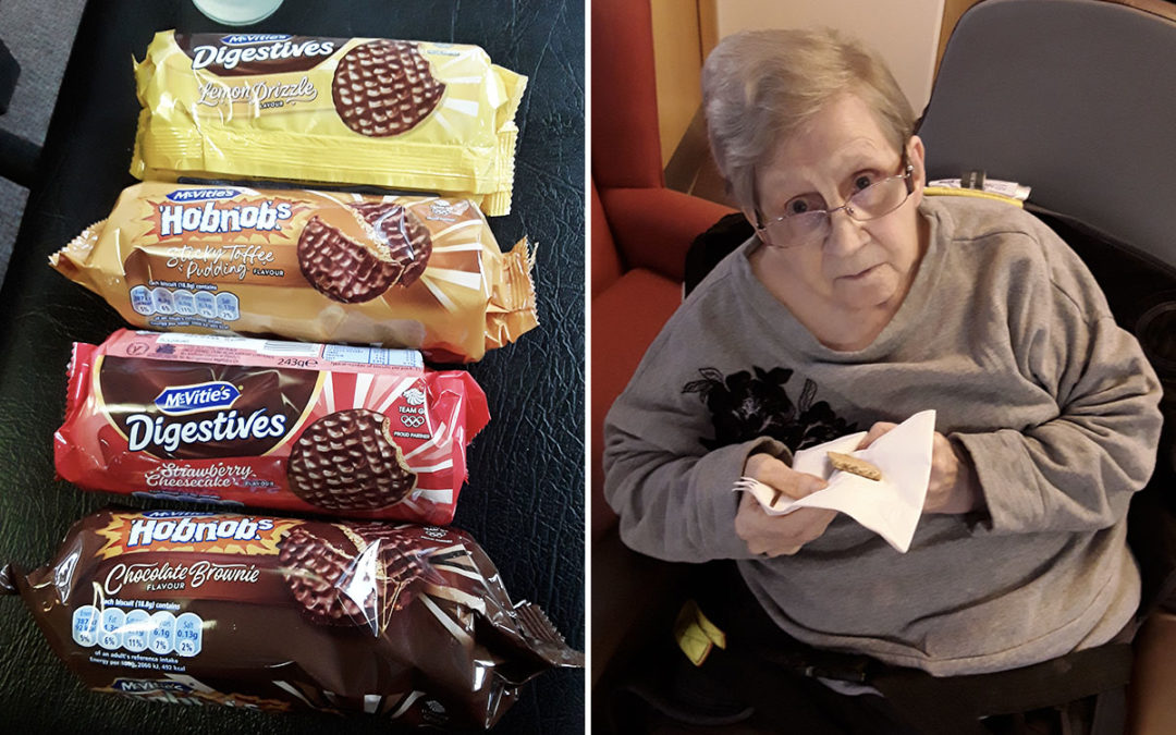 Hengist Field Care Home residents in biscuit tasting heaven