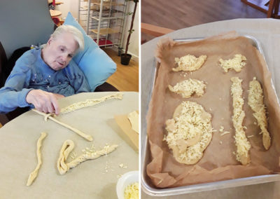 Residents creating pastries at Hengist Field Care Home