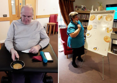 Pancake flipping and games at Hengist Field Care Home