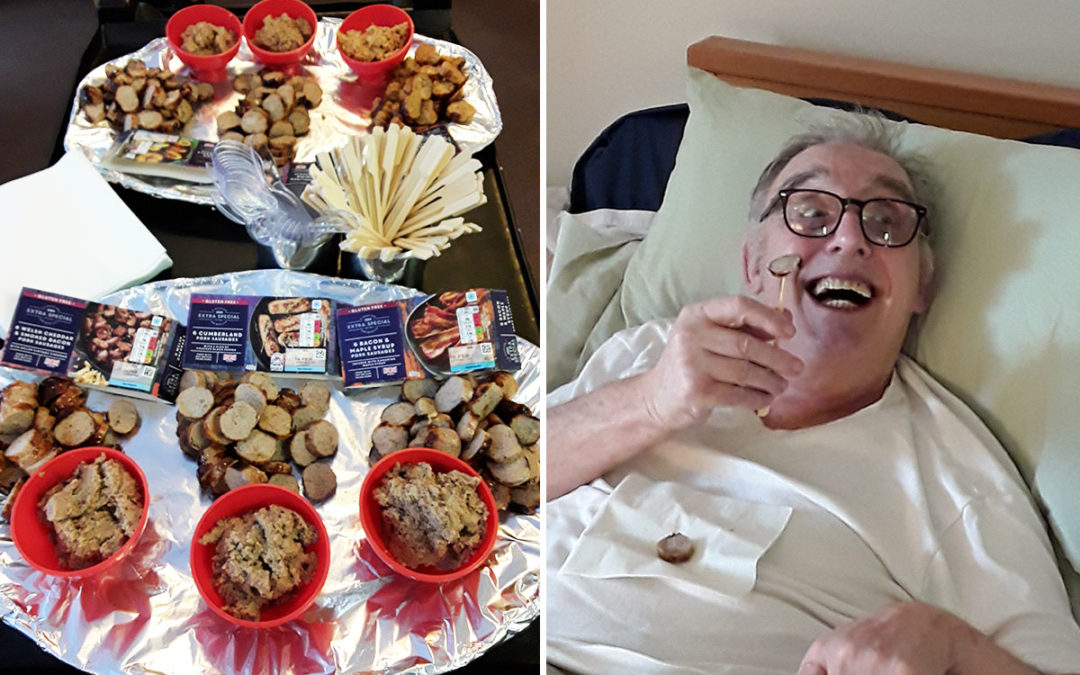 Residents enjoy tasting sausages at Hengist Field Care Home