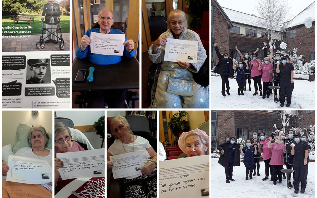 Remembering Sir Tom and enjoying the snow at Hengist Field Care Home