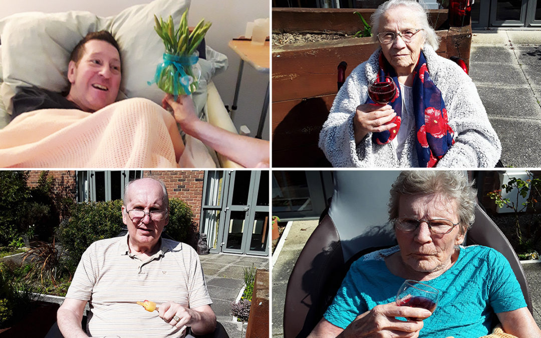 Birthday wishes and enjoying the sun at Hengist Field Care Home