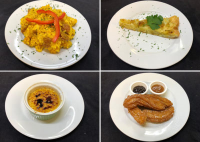 Spanish themed plates of food made at Hengist Field Care Home