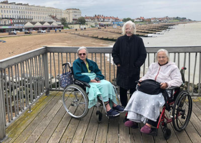 Hengist Field Care Home residents on the pier at Herne Bay