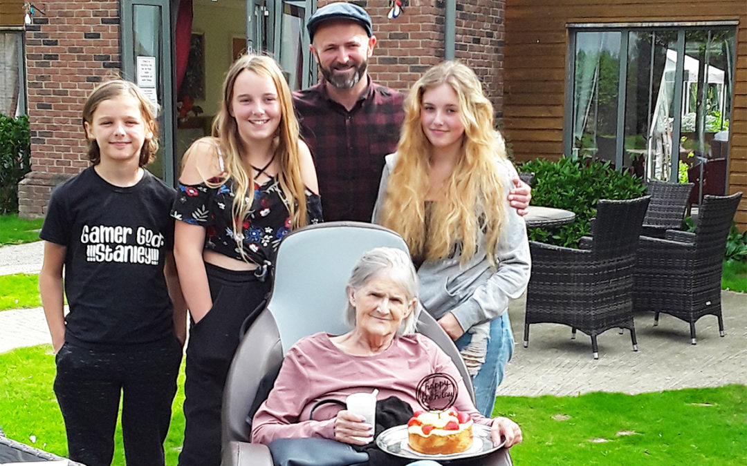 Birthday celebrations for Carole at Hengist Field Care Home