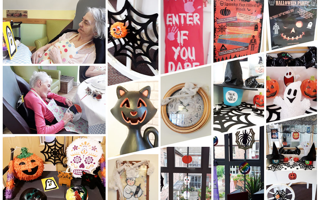 Halloween decorations at Hengist Field Care Home