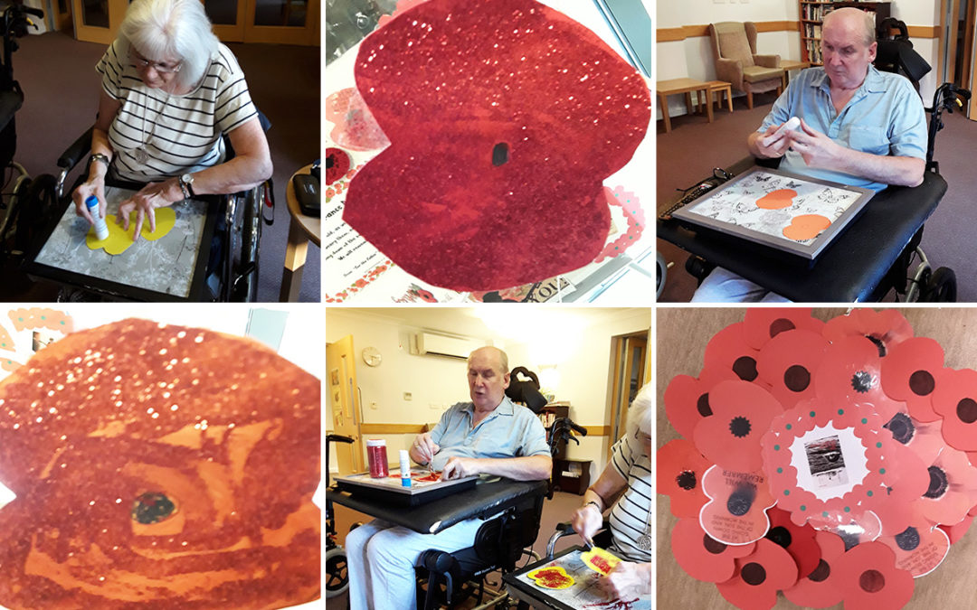 Poppy Day crafts and reminiscence at Hengist Field Care Home