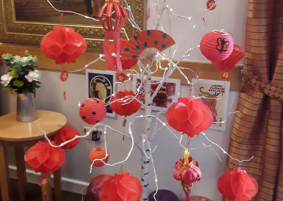 Chinese New Year lantern tree at Hengist Field Care Home