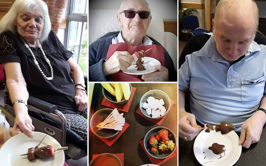 Hengist Field Care Home residents enjoy chocolate fondue