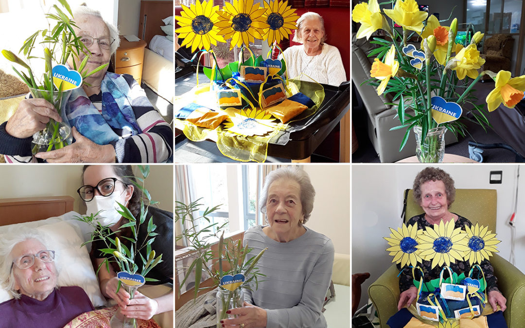 Hengist Field Care Home residents and staff show their support for Ukraine