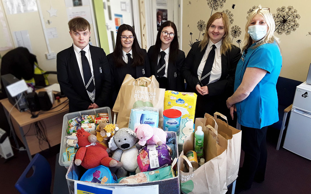 Hengist Field Care Home Ukraine donations delivered to The Sittingbourne School