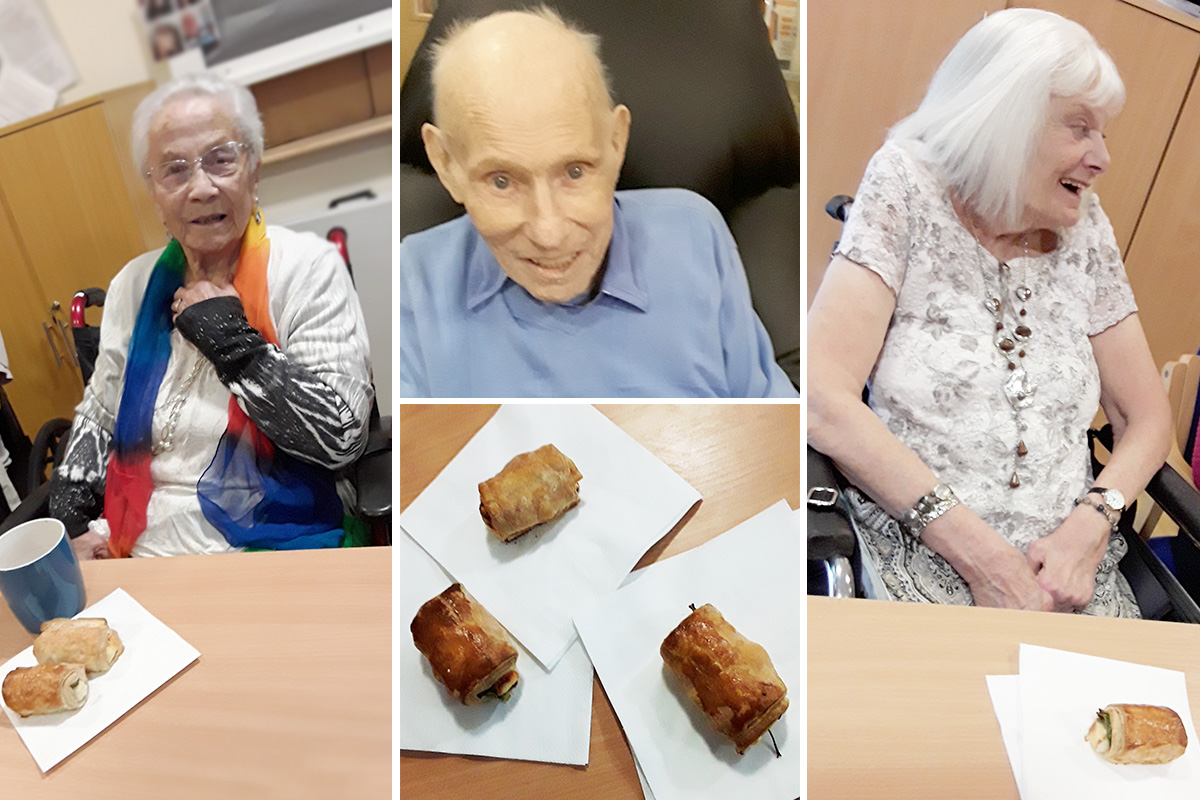 Residents making halloumi bites at Hengist Field Care Home