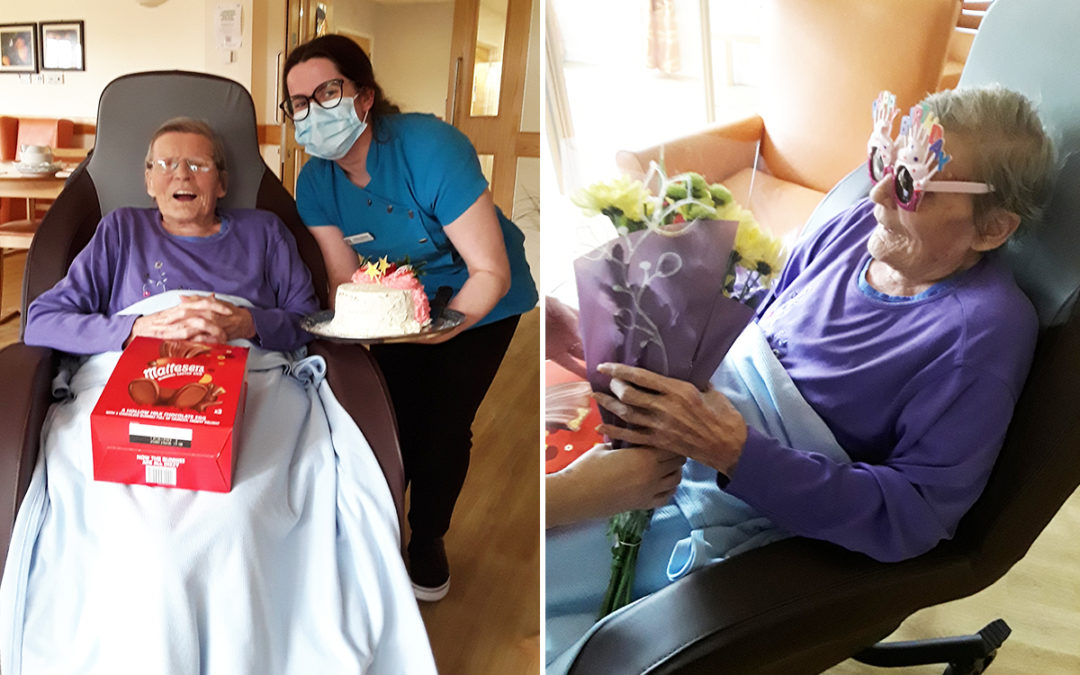 Birthday wishes for Pam at Hengist Field Care Home