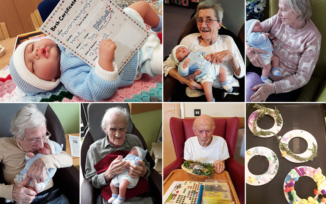 Arts and crafts and a new Dementia doll at Hengist Field Care Home