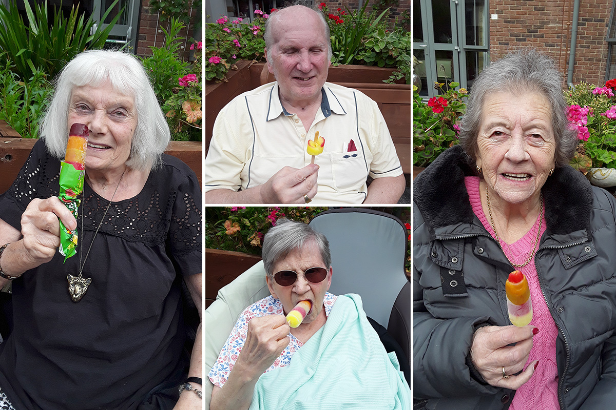 Gentle exercise and ice lollies at Hengist Field Care Home