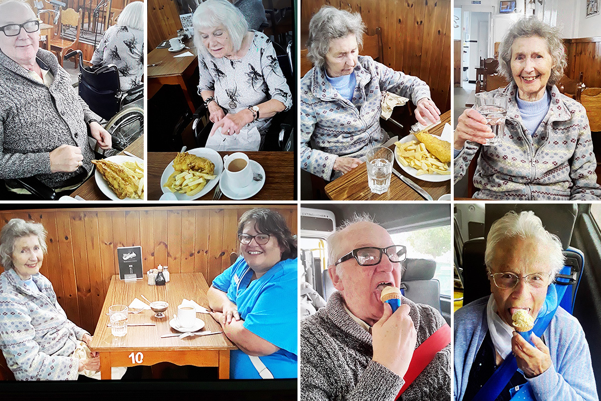 Hengist Field Care Home enjoy fish and chip outing to Whitstable