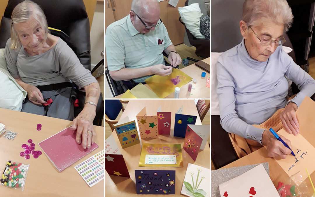Hengist Field Care Home residents create cards for Carers
