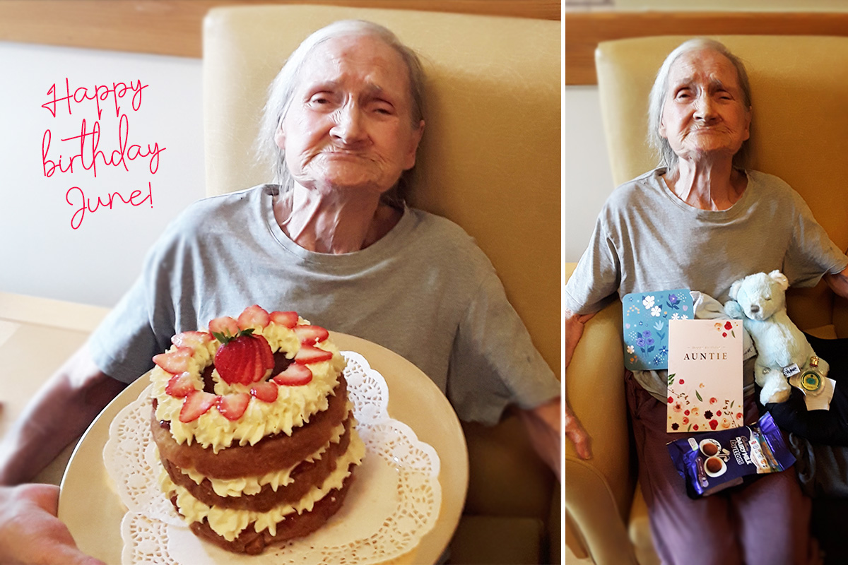 Happy birthday to June at Hengist Field Care Home