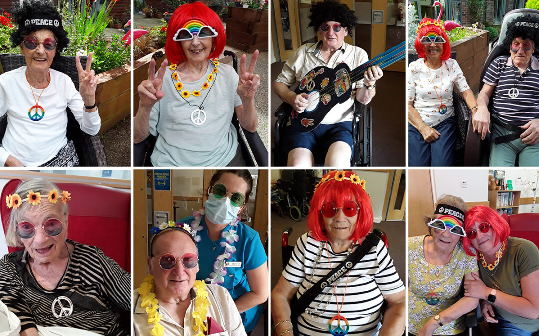 Peace and love fancy dress at Hengist Field Care Home