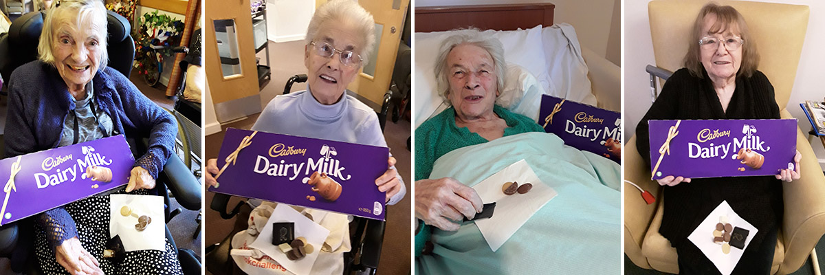 Celebrating World Mental Health Day with chocolate at Hengist Field Care Home