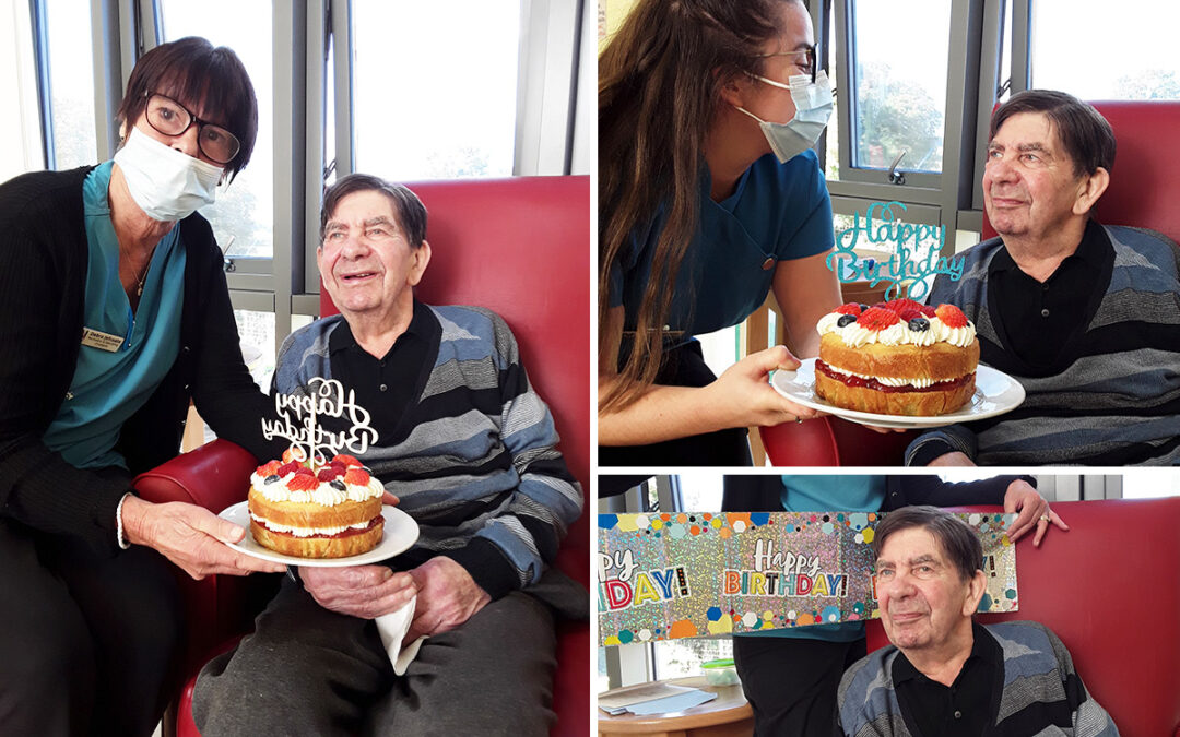 Birthday wishes for Terry at Hengist Field Care Home