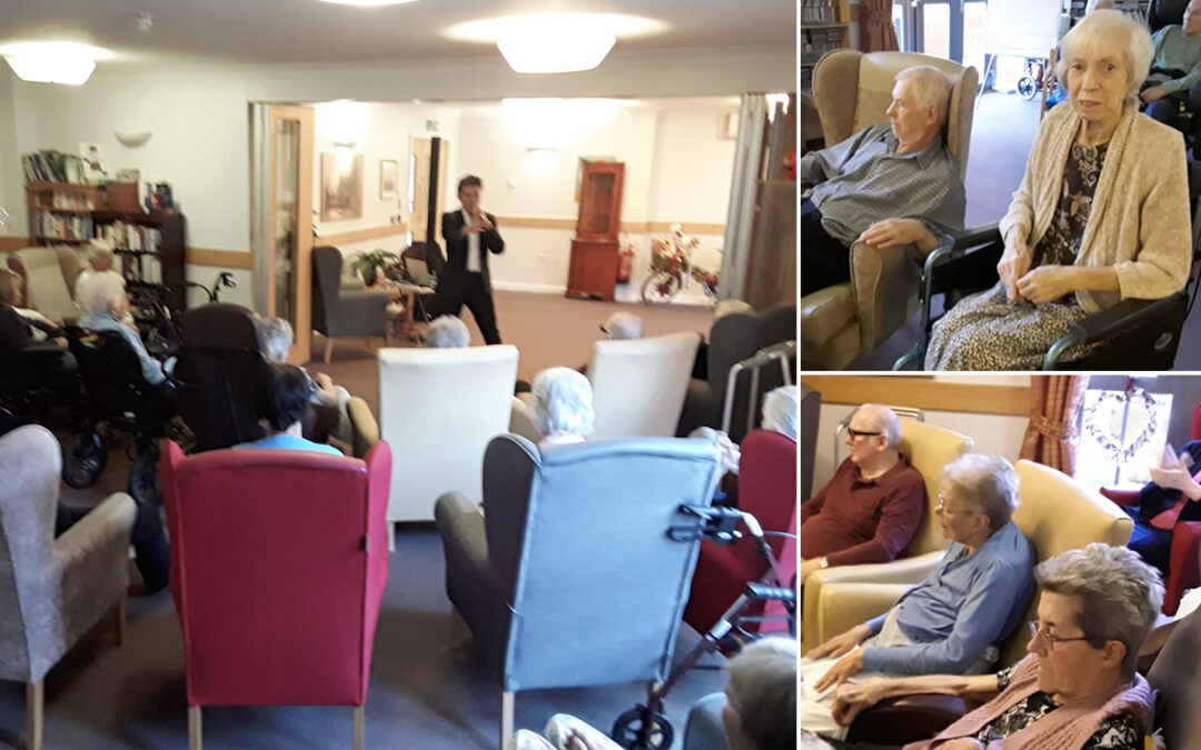 Kevin Walsh sings for residents at Hengist Field Care Home
