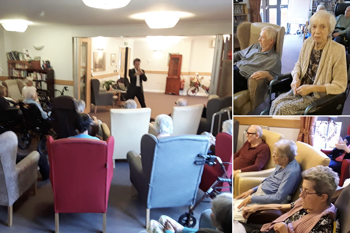 Kevin Walsh sings for residents at Hengist Field Care Home