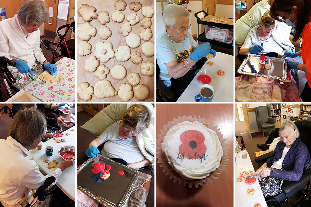 Poppy biscuit decorating at Hengist Field Care Home