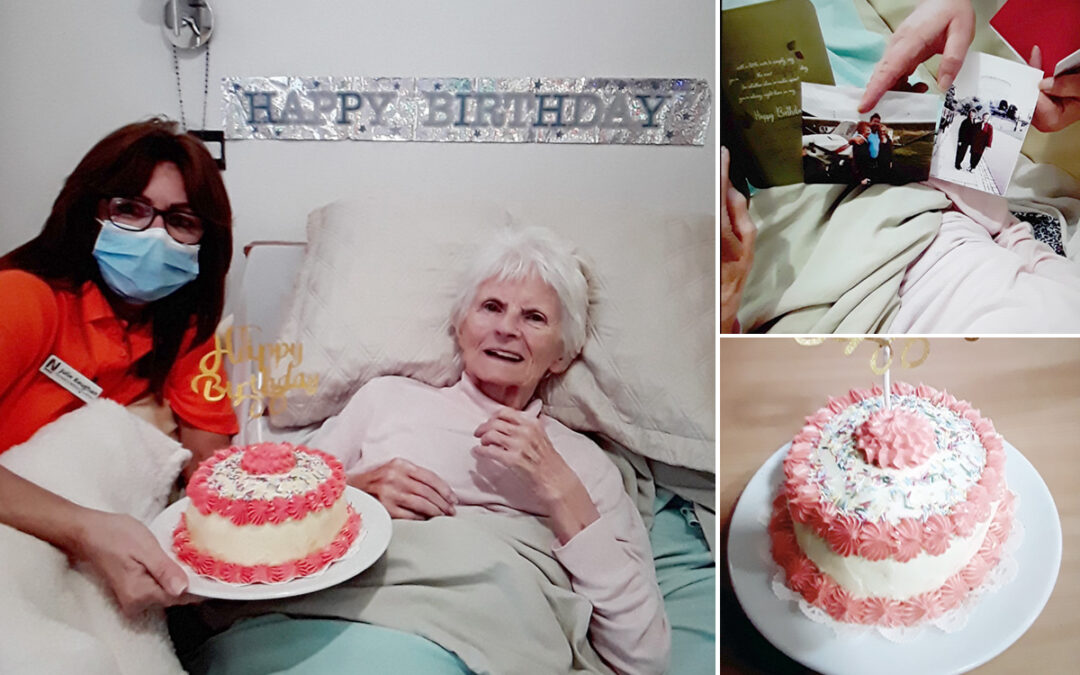 Birthday celebrations for Jean at Hengist Field Care Home