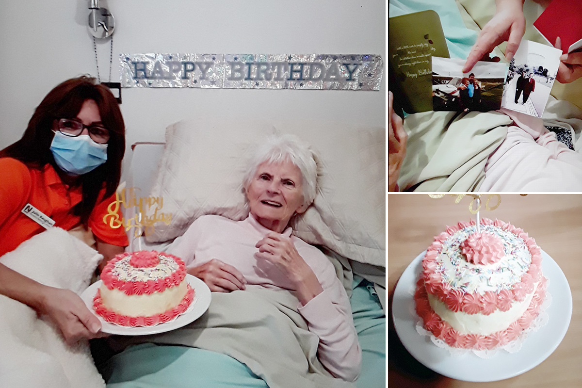 Birthday celebrations for Jean at Hengist Field Care Home
