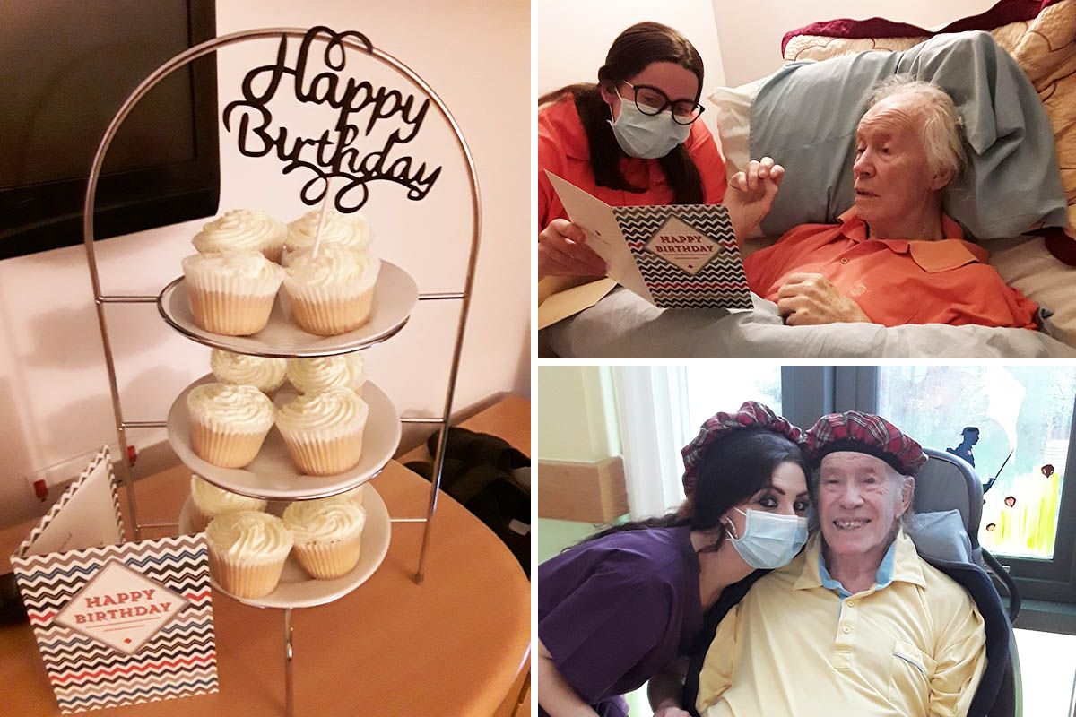 Birthday celebrations for Bernard at Hengist Field Care Home