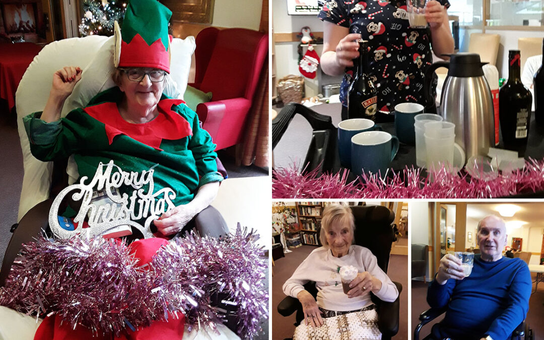 Festive drinks and a jolly elf at Hengist Field Care Home