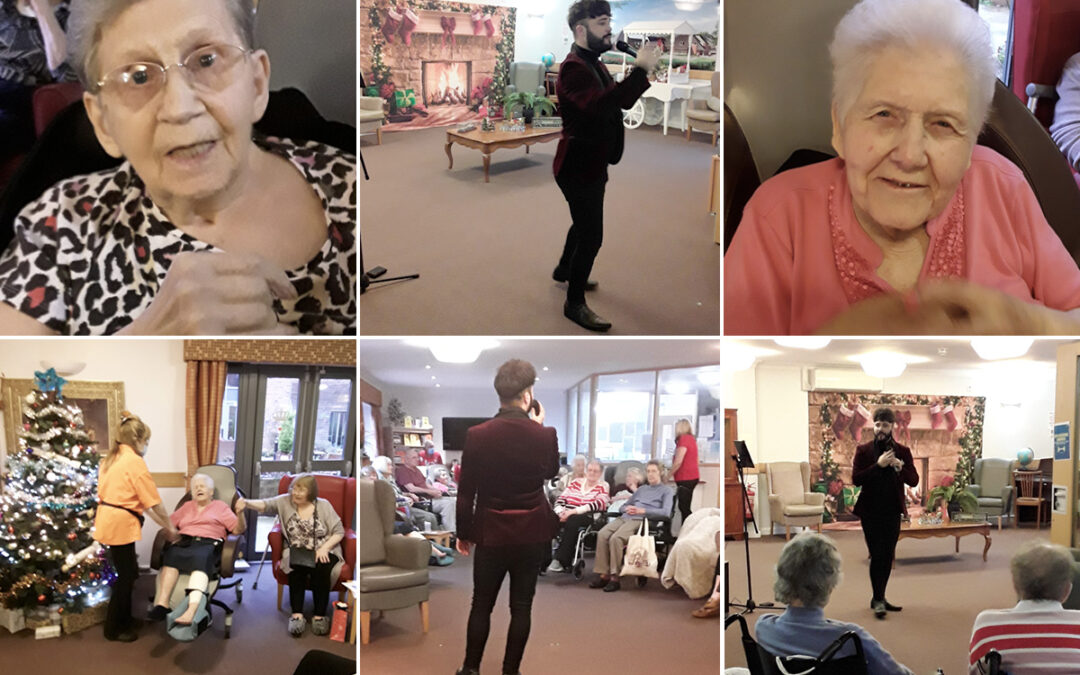 Liam Joseph sings at Hengist Field Care Home
