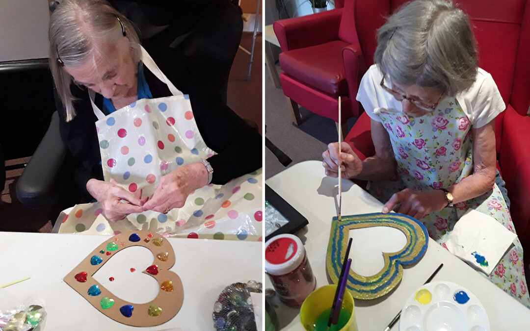 Valentine hearts at Hengist Field Care Home