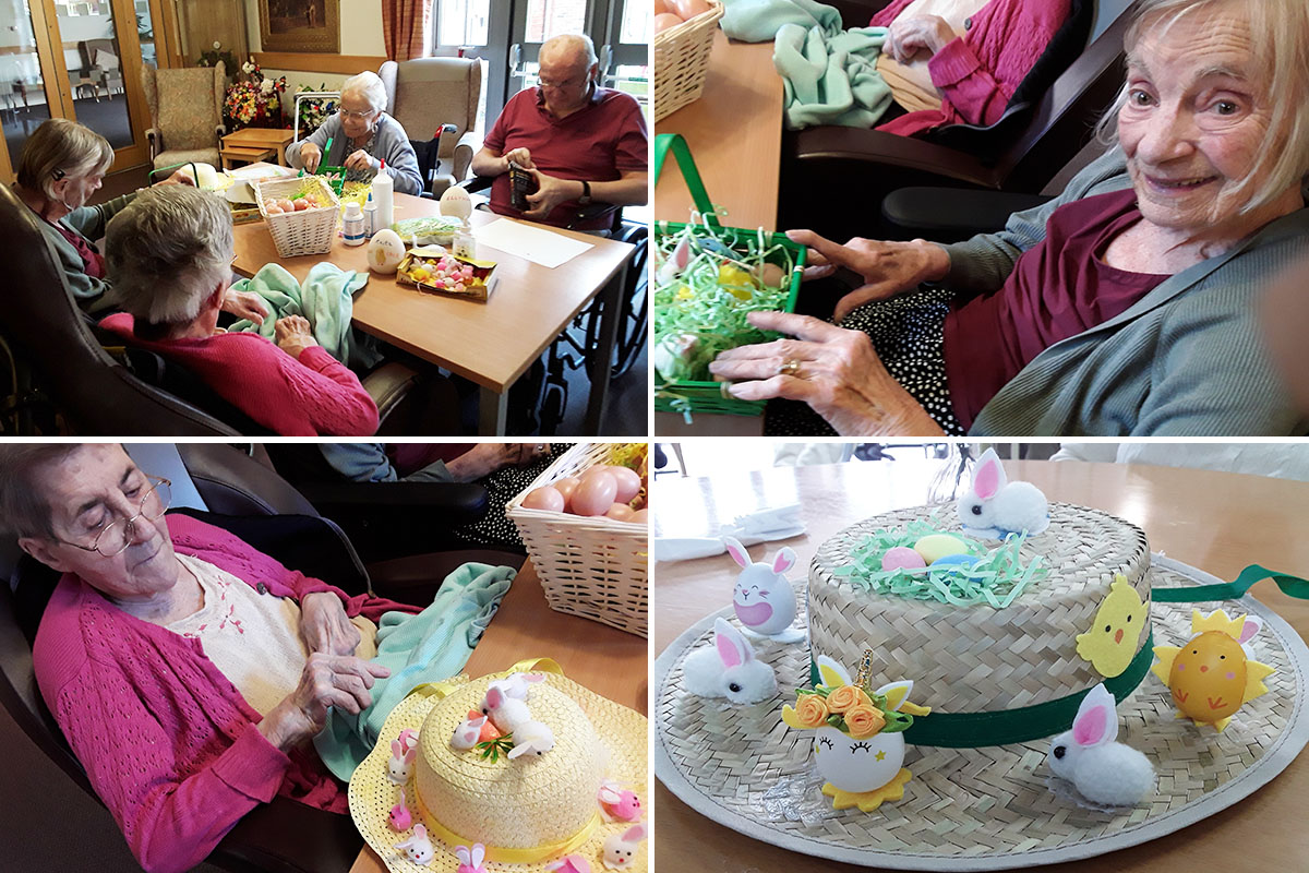 Easter bonnets and baskets at Hengist Field Care Home