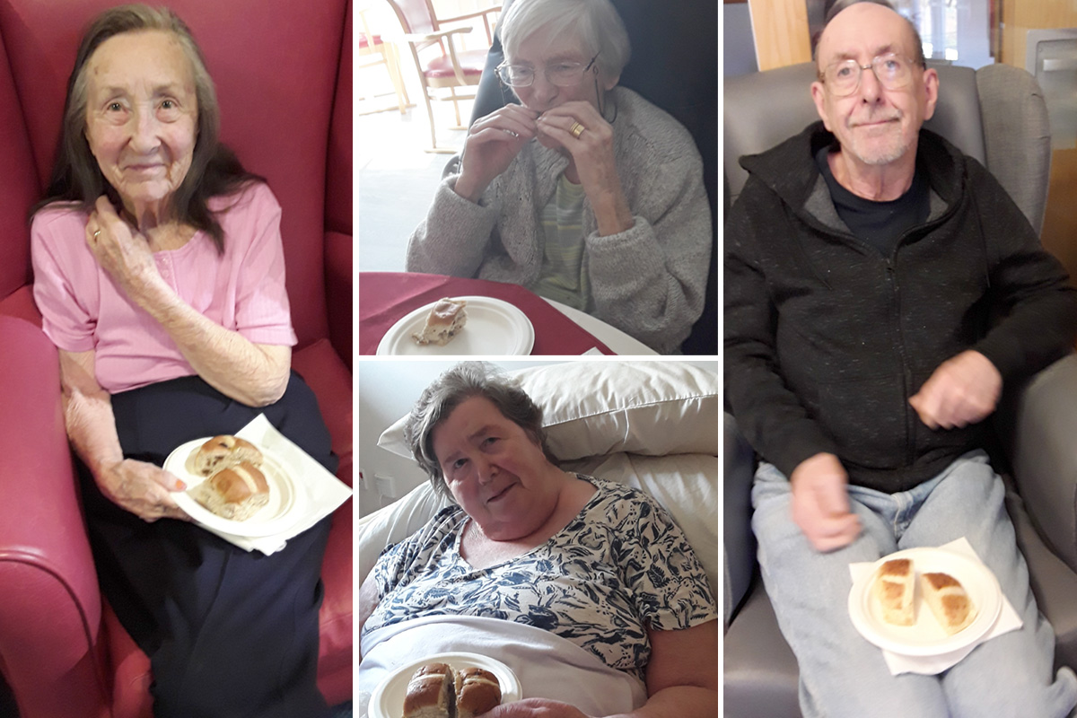 Hengist Field Care Home residents trying different hot cross buns