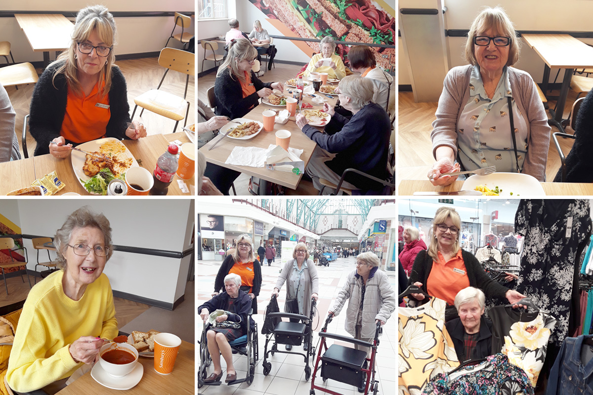 Hengist Field Care Home ladies having a shopping and lunch outing 