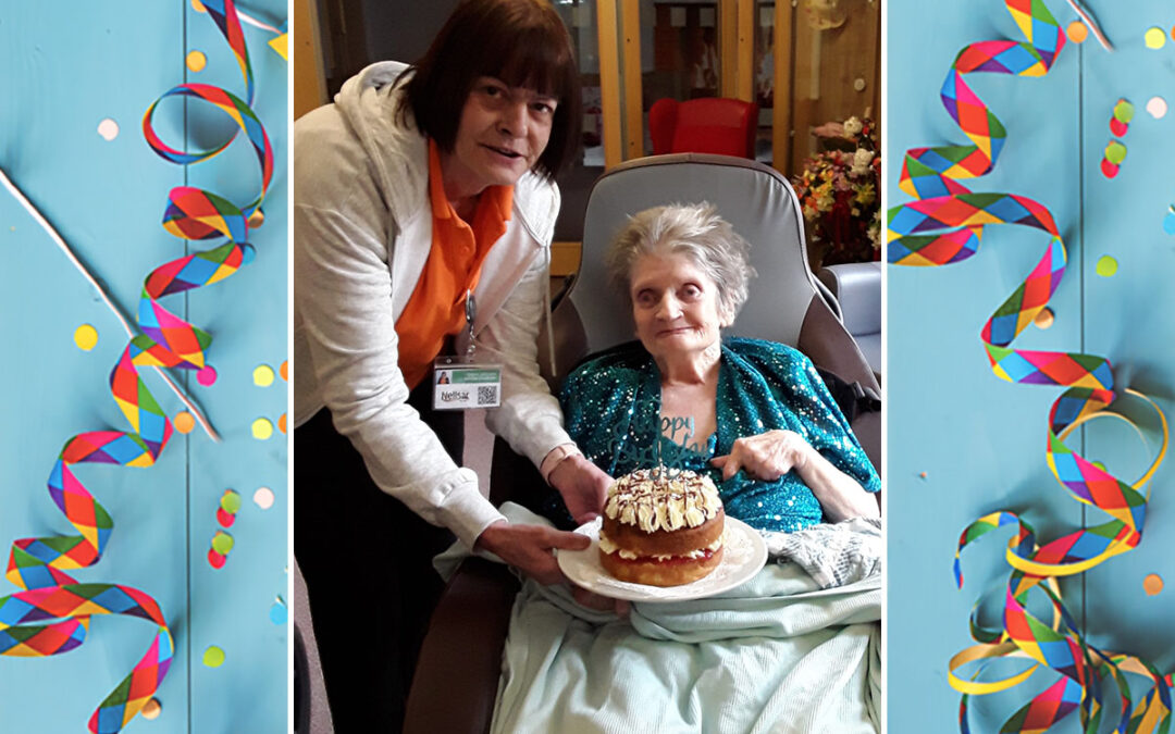 Birthday wishes for Mary at Hengist Field Care Home